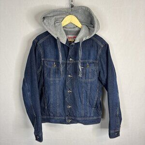 Storm Rider MWG Denim Jacket Men’s Small Hooded Quilted Lined Jean Trucker